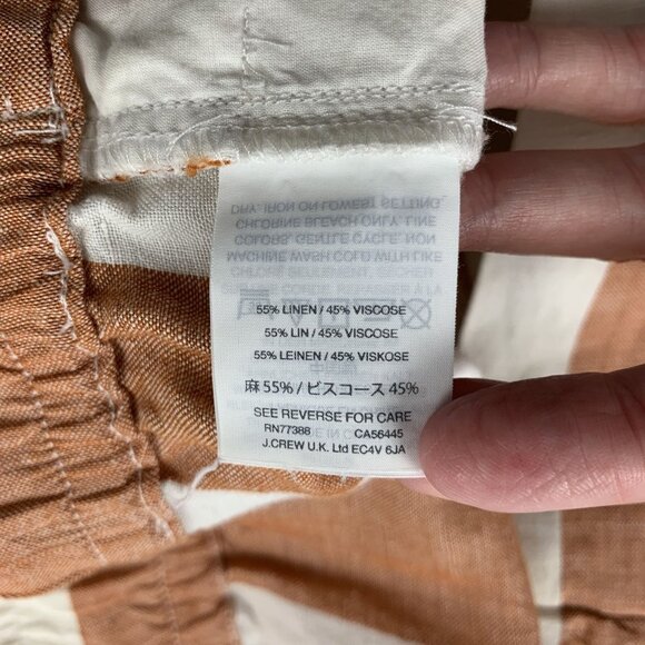 Madewell Rust Striped Linen Blend Wide Leg Capri Pant S - Picture 6 of 8